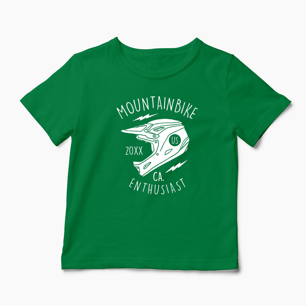 Tricou Cască Mountain Bike Downhill - Copii-Verde