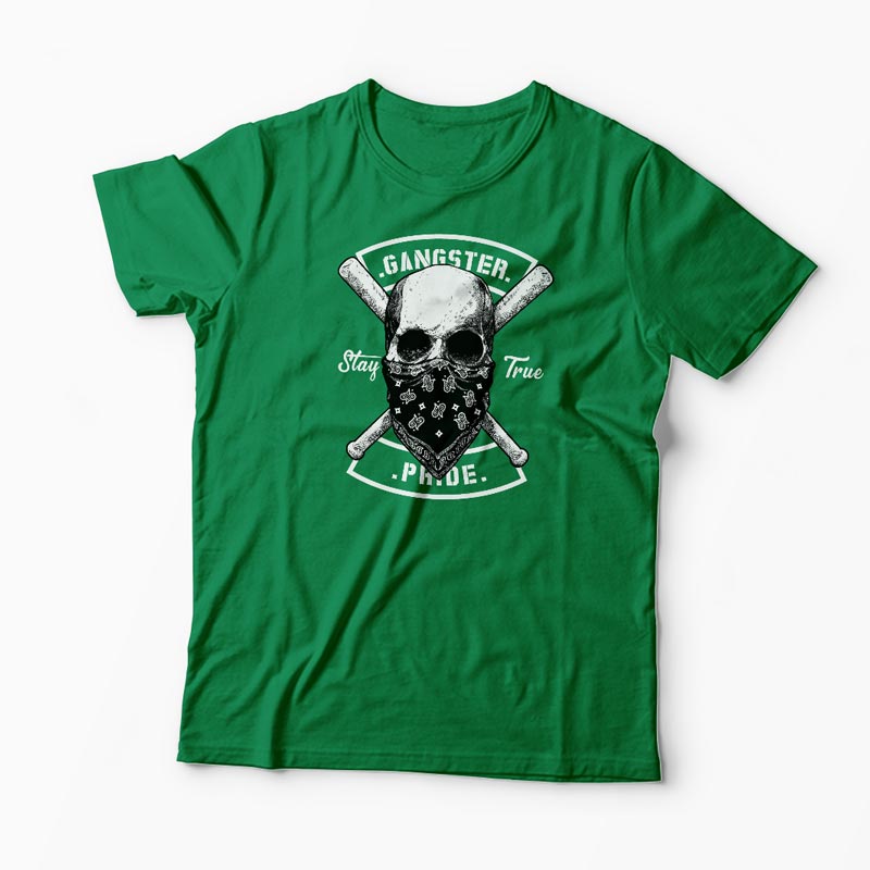 Tricou Craniu Gangster - Bărbați-Verde