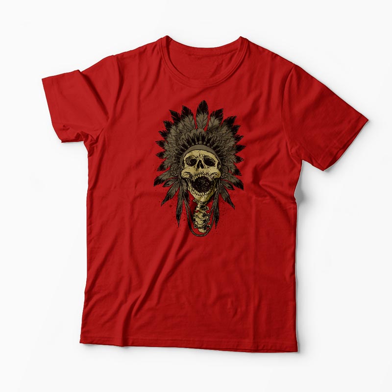 Tricou Craniu Indian - Bărbați-Roșu