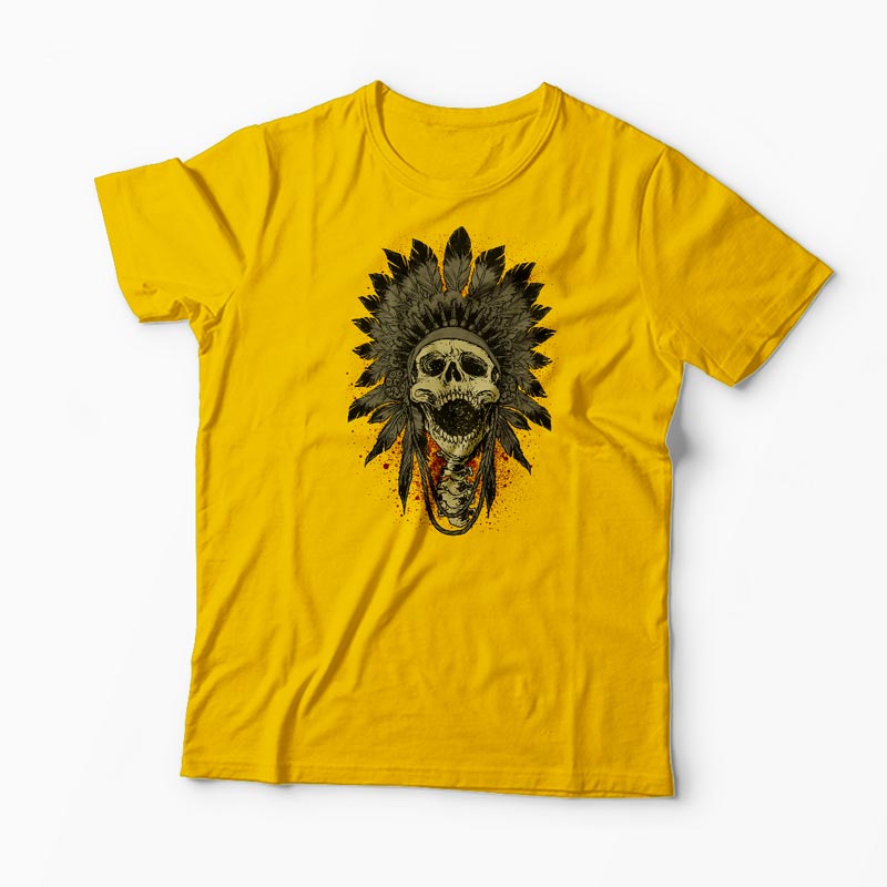 Tricou Craniu Indian - Bărbați-Galben