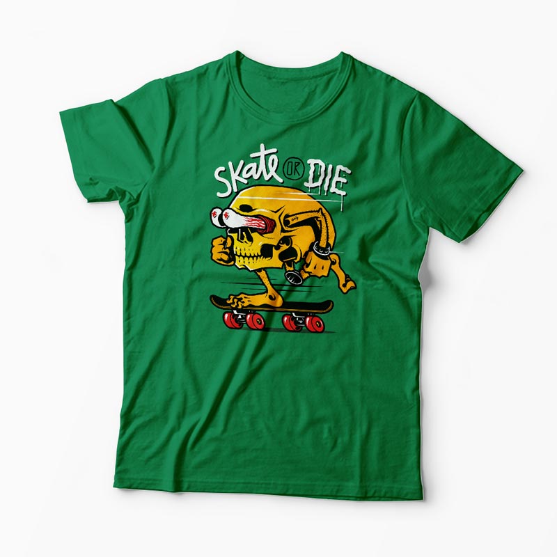 Tricou Craniu Skate or Die - Bărbați-Verde