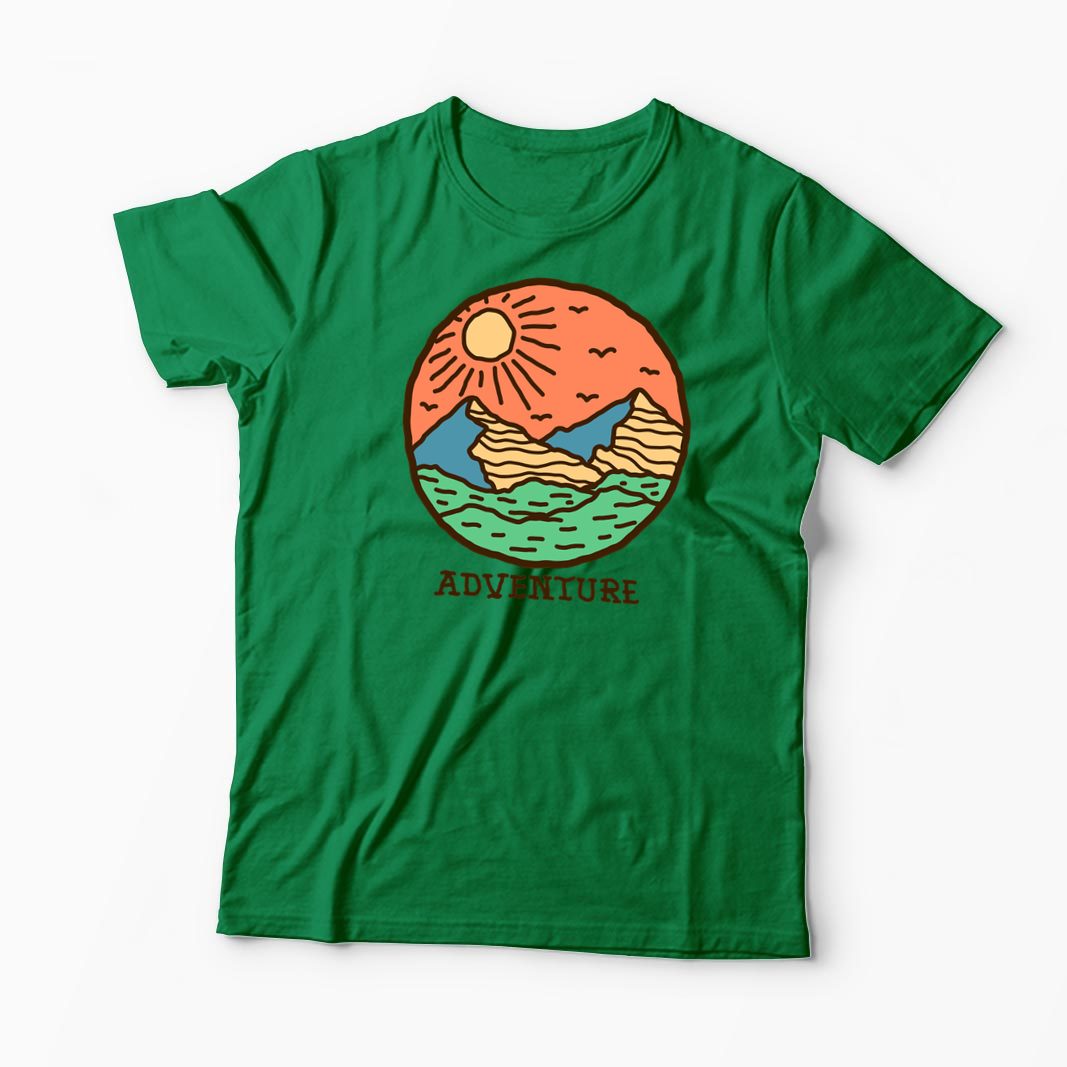 Tricou Drumeție Munți Aventură - Bărbați-Verde