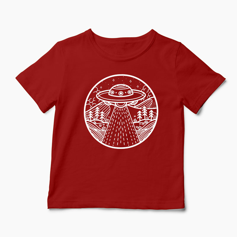 Tricou Extraterestru Ufo - Copii-Roșu