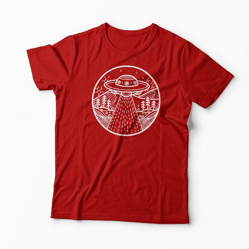 Tricou Extraterestru Ufo - Bărbați-Roșu