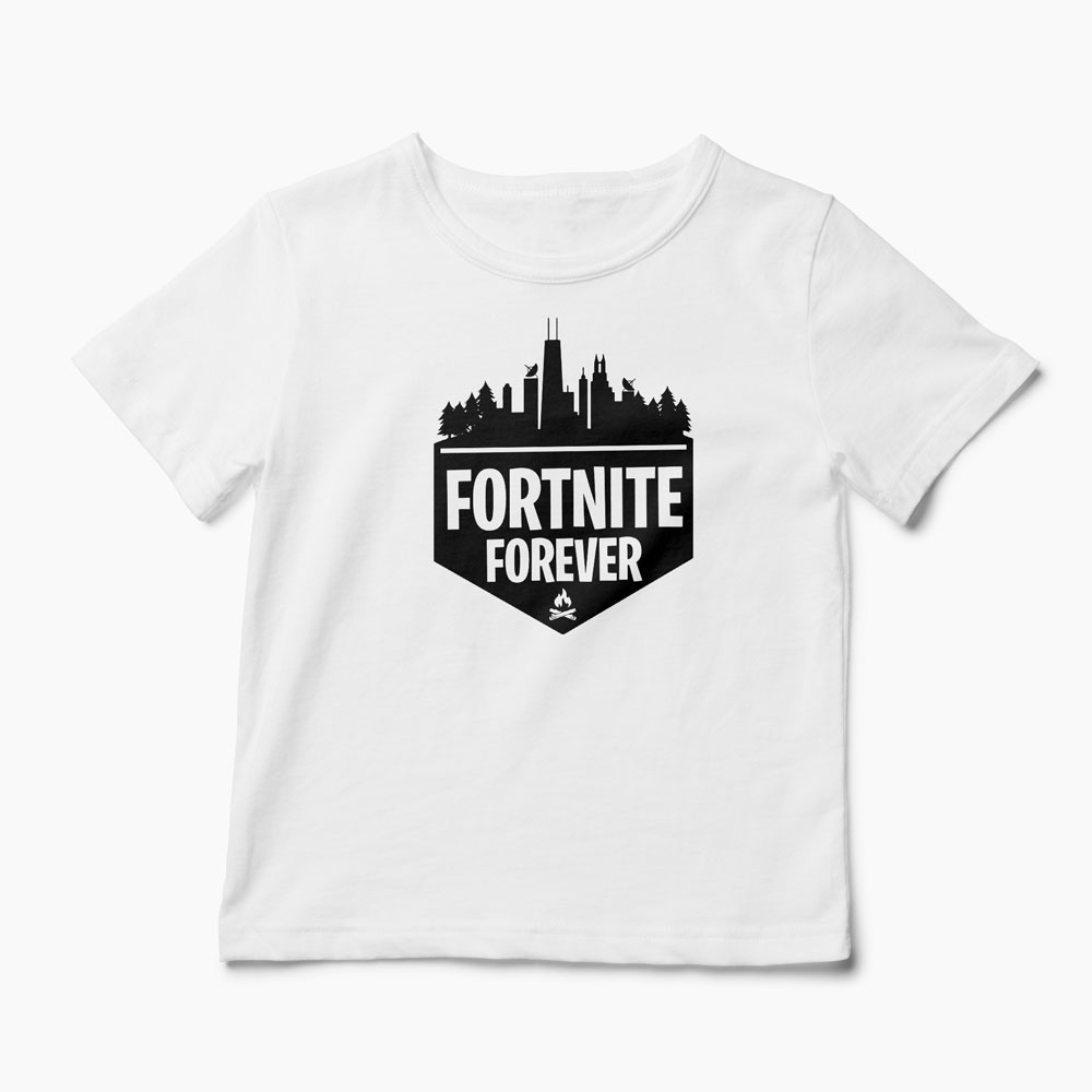 Tricou Fortnite Forever - Copii-Alb