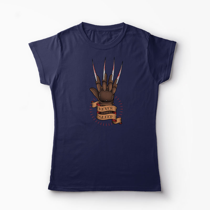 Tricou Freddy Krueger Never Sleep - Femei-Bleumarin