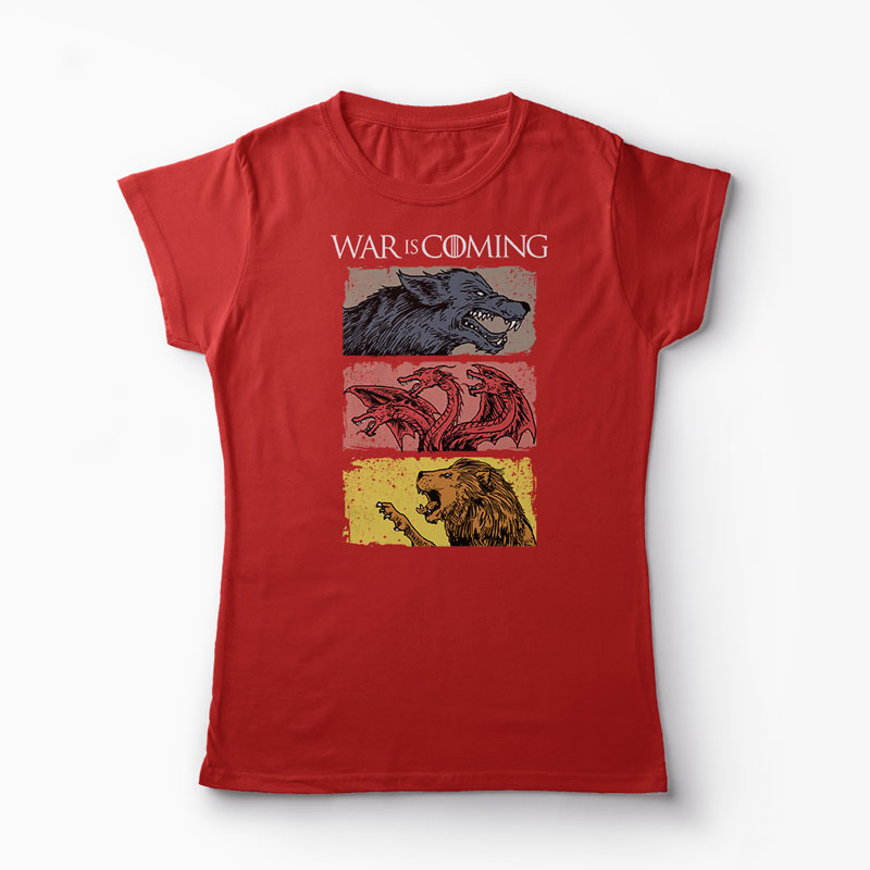 Tricou Game of Thrones - War is Coming - Femei-Roșu