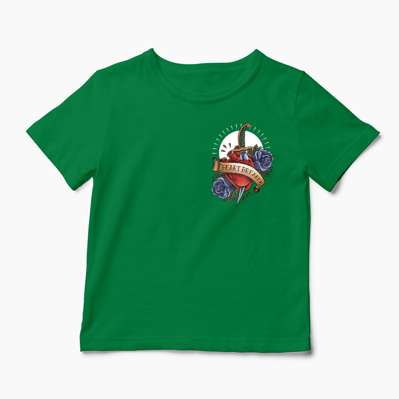 Tricou Heartbreaker Pocket - Copii-Verde