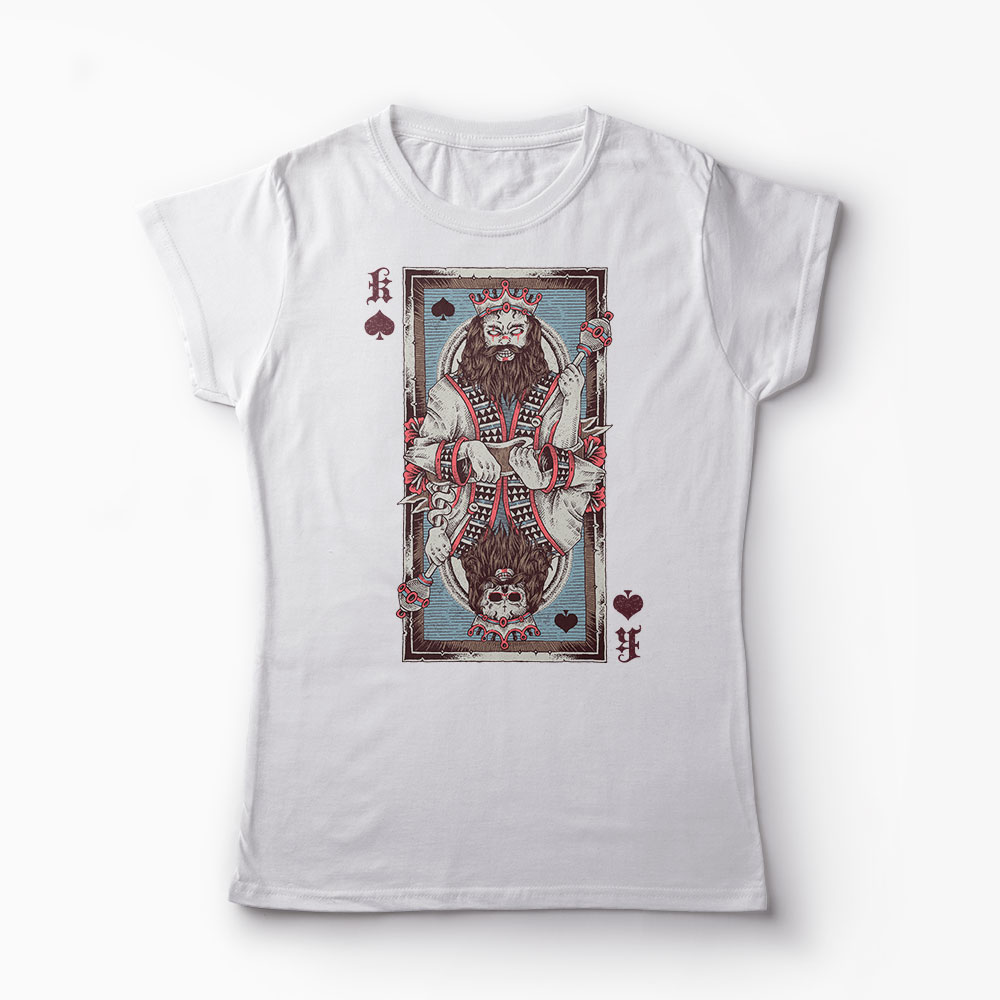 Tricou King Of Spades Card - Femei-Alb