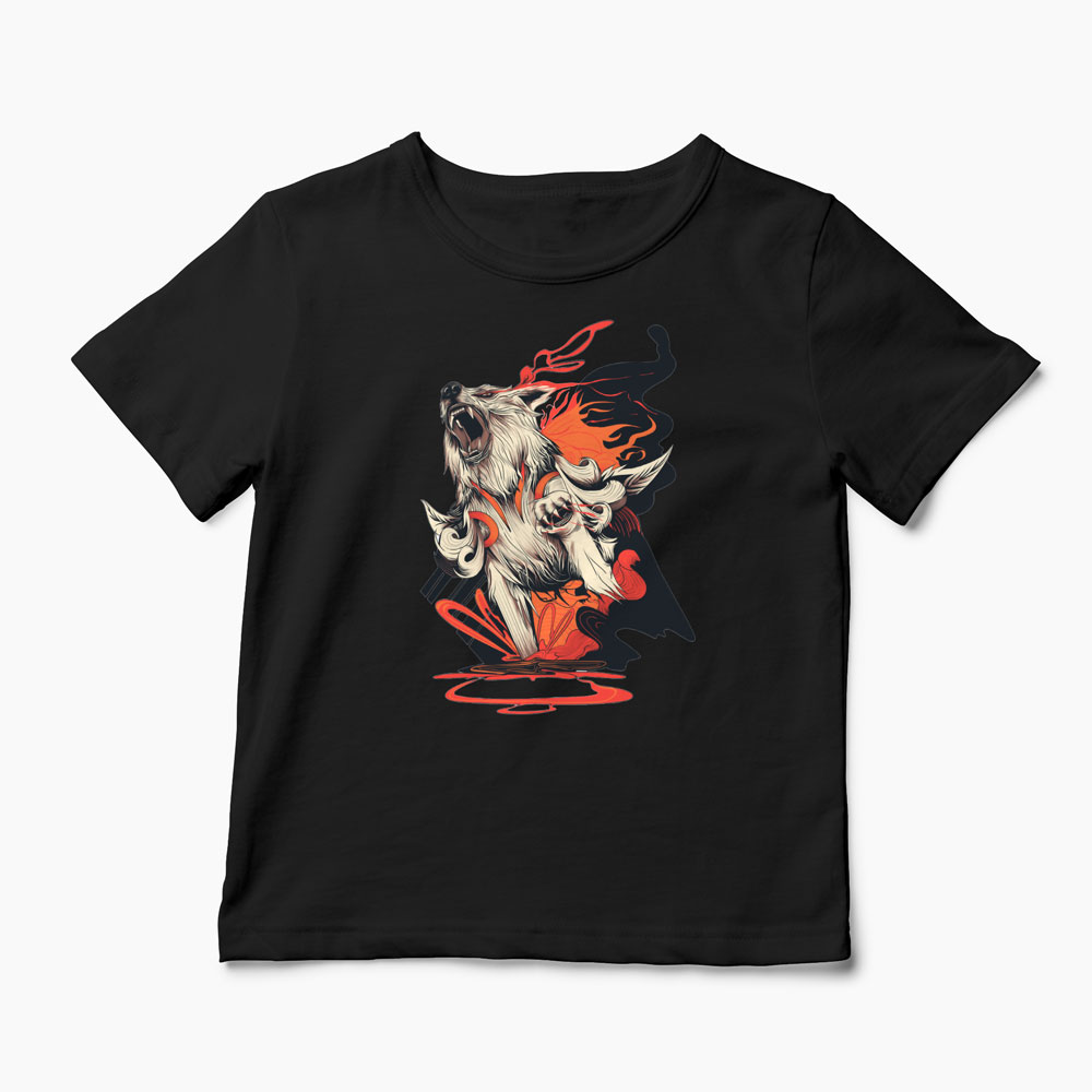 Tricou Lup Dark Okami - Copii-Negru