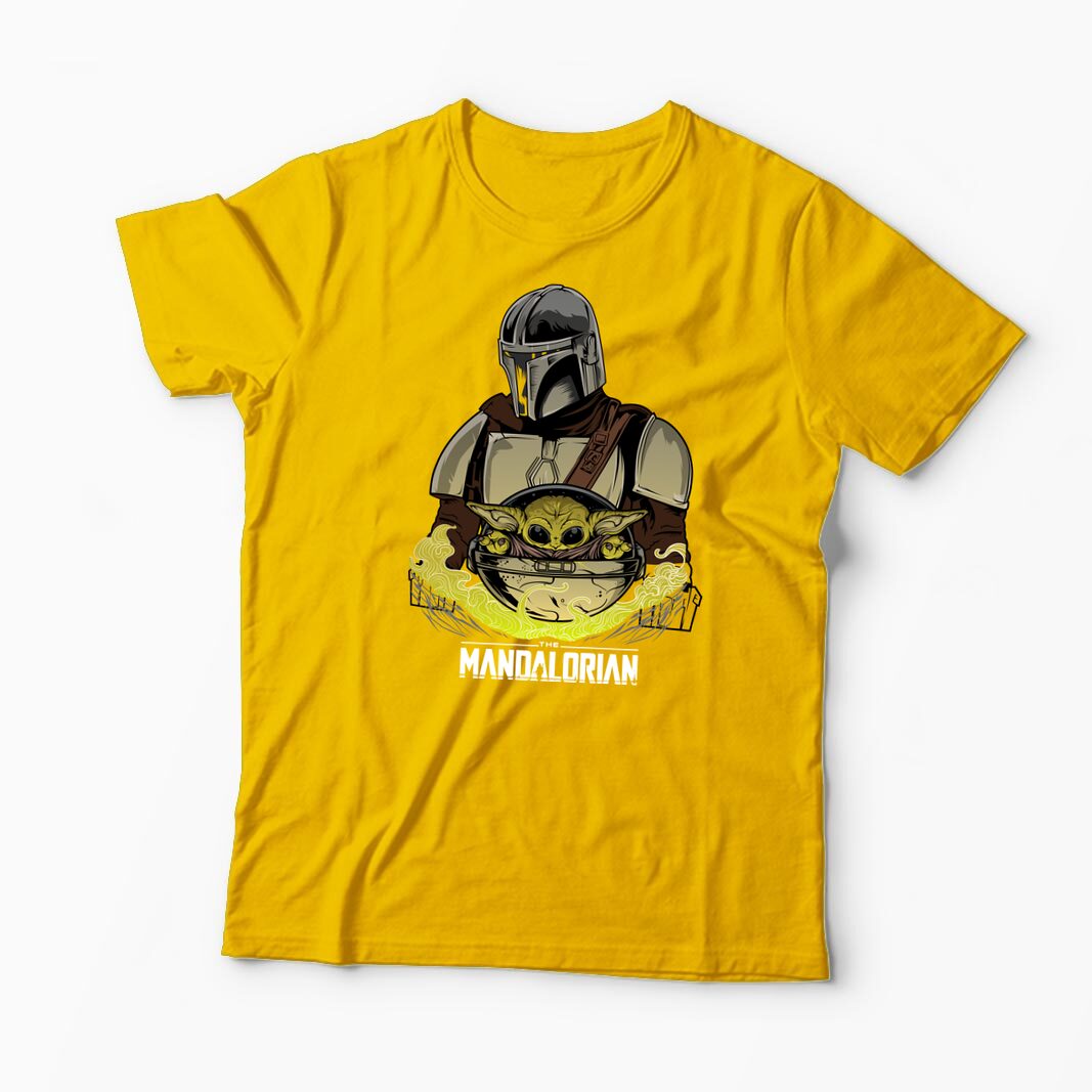 Tricou Mandalorian si Baby Yoda - Bărbați-Galben