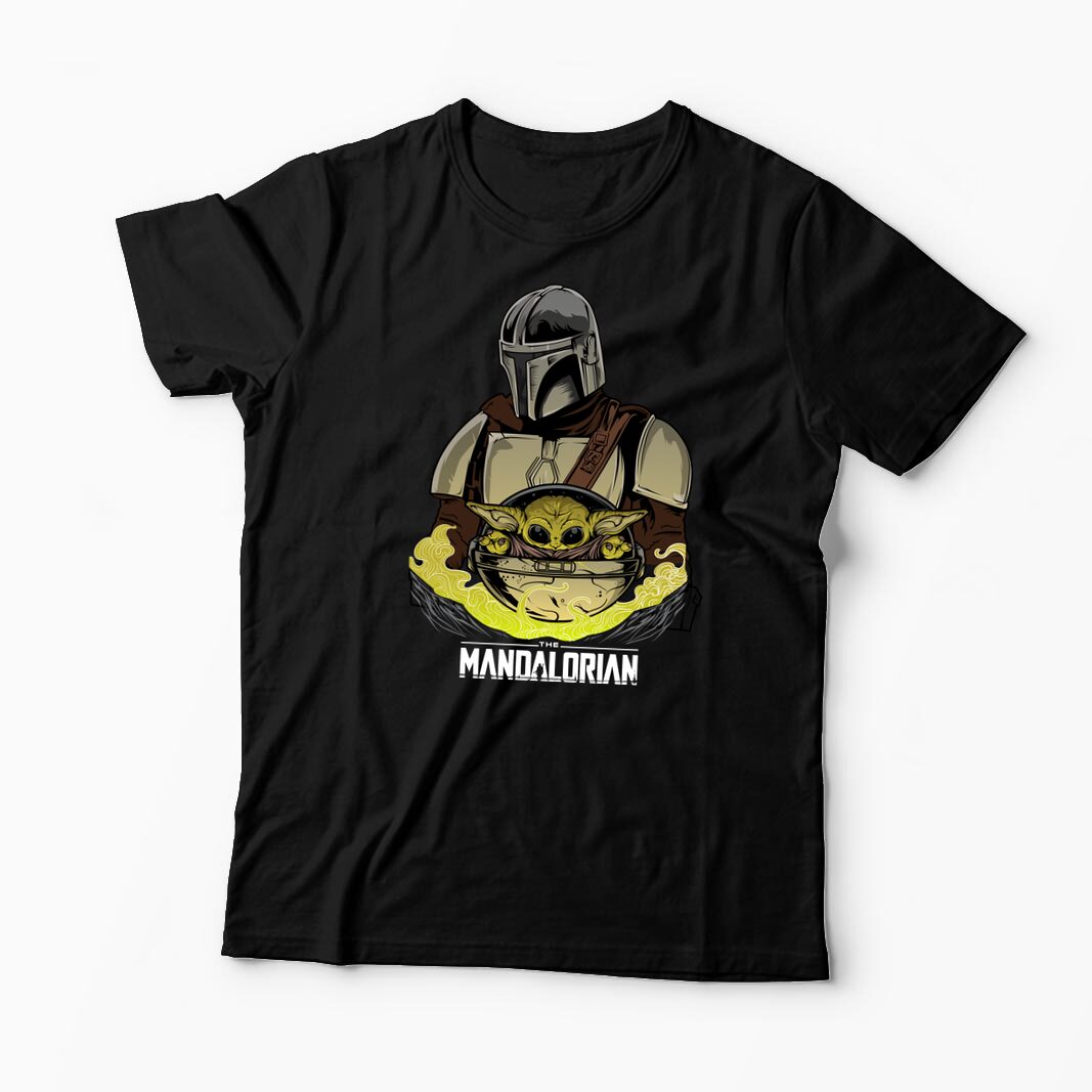 Tricou Mandalorian si Baby Yoda - Bărbați-Negru