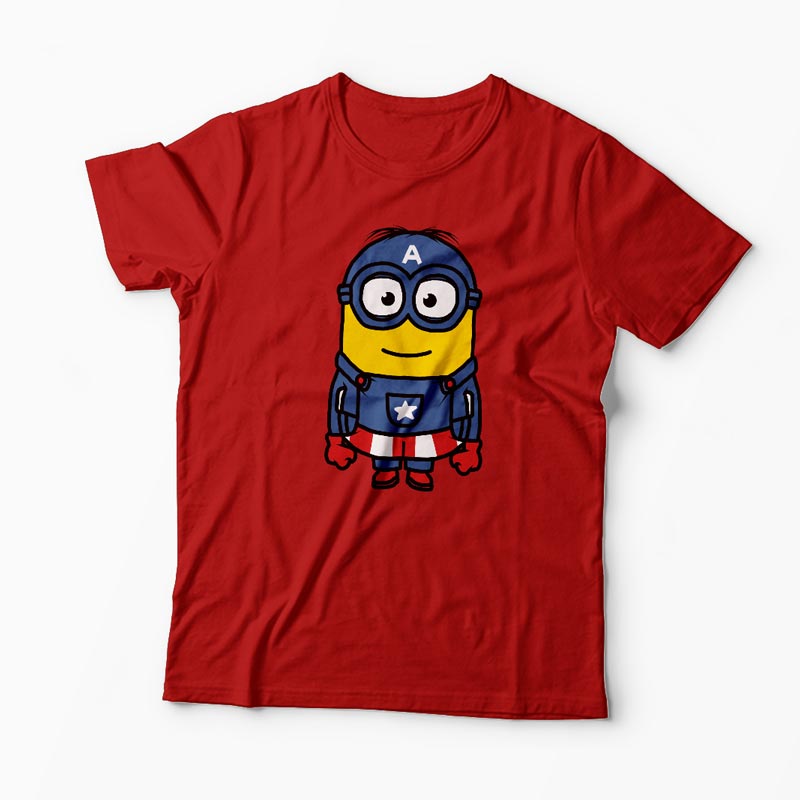 Tricou Minion Captain America - Bărbați-Roșu