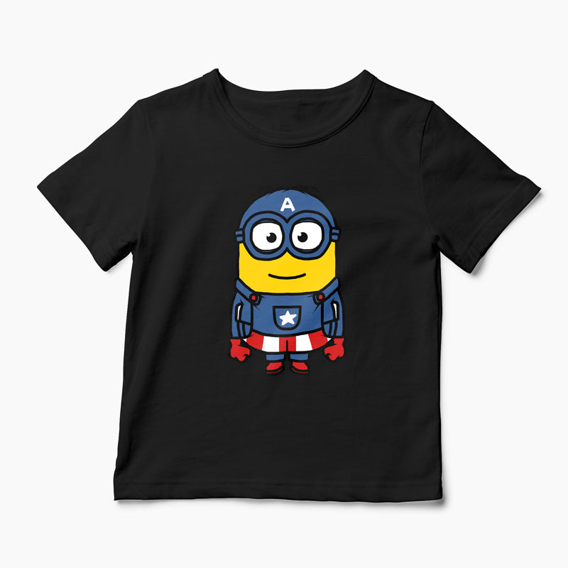 Tricou Minion Captain America - Copii-Negru