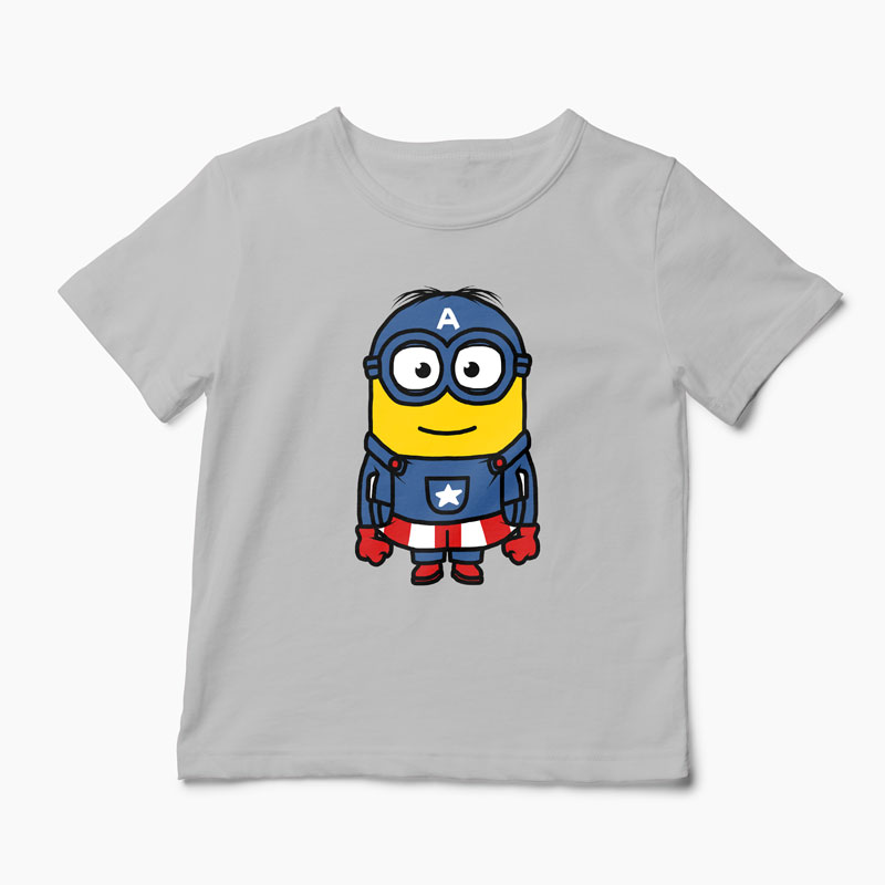 Tricou Minion Captain America - Copii-Gri