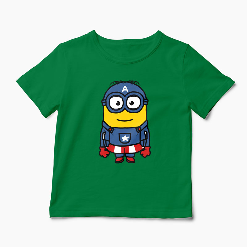 Tricou Minion Captain America - Copii-Verde