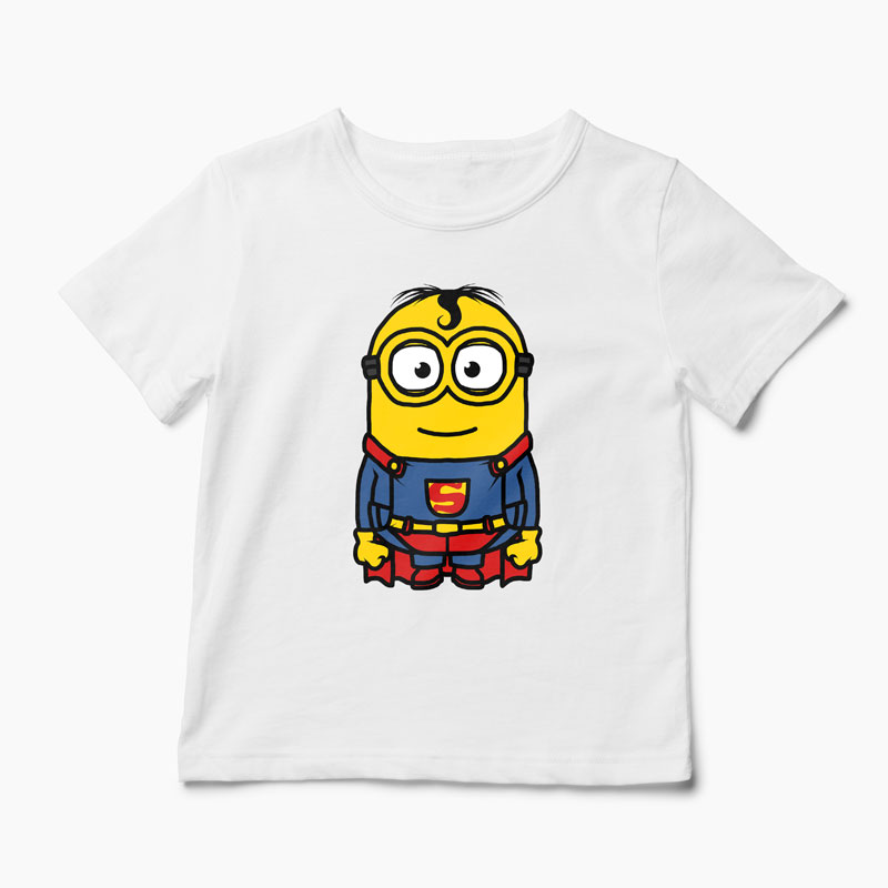 Tricou Minion Superman - Copii-Alb