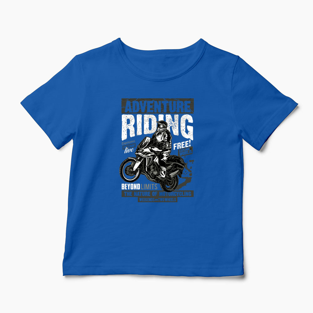 Tricou Motociclist Adventure Riding - Copii-Albastru Regal