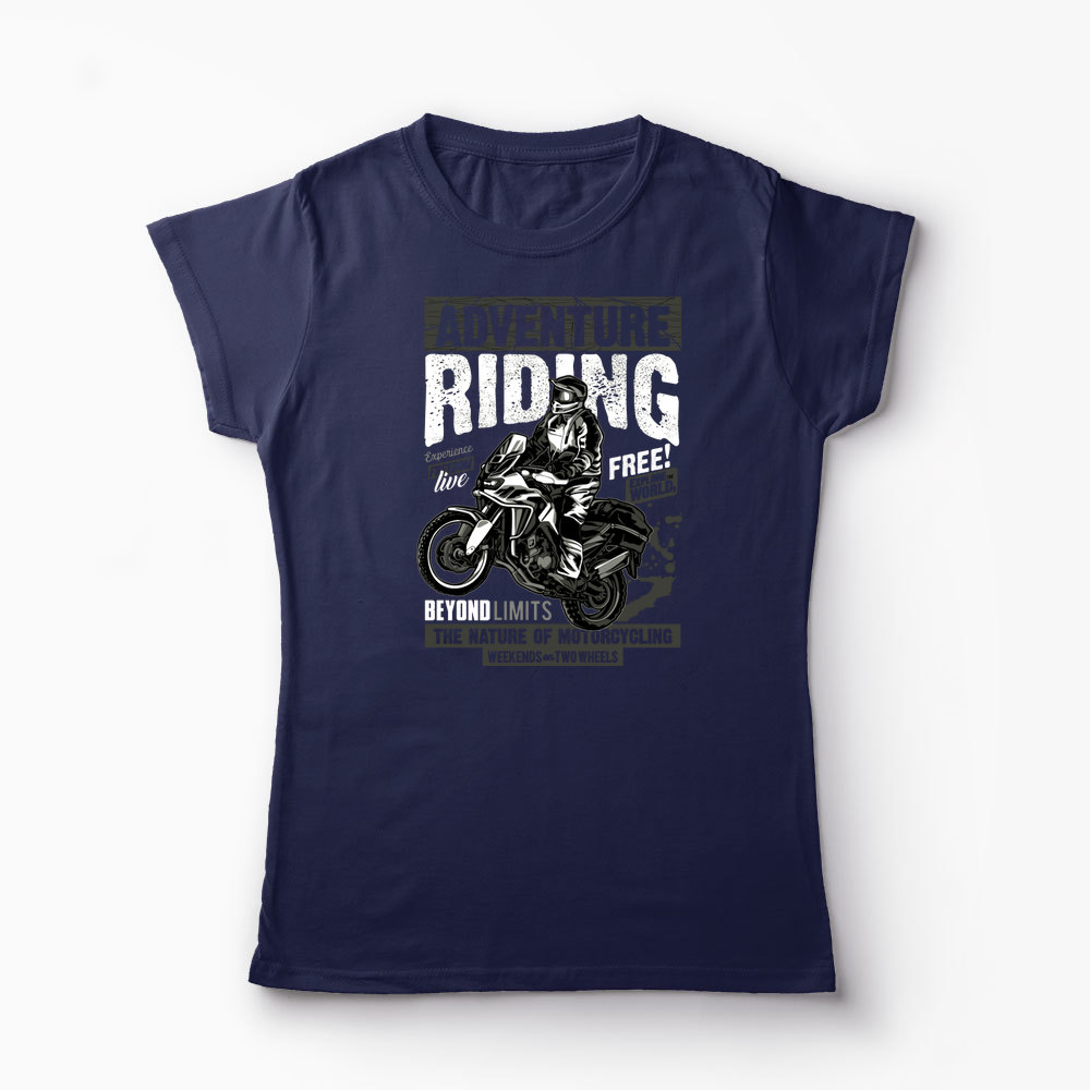 Tricou Motociclist Adventure Riding - Femei-Bleumarin