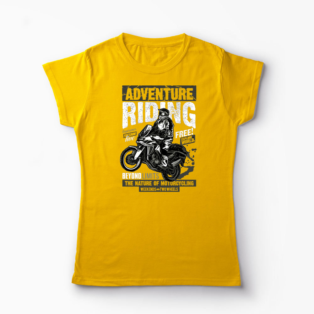 Tricou Motociclist Adventure Riding - Femei-Galben