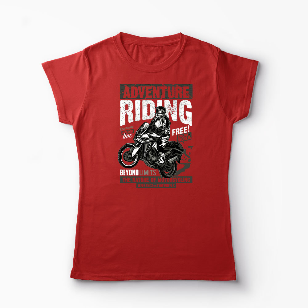 Tricou Motociclist Adventure Riding - Femei-Roșu