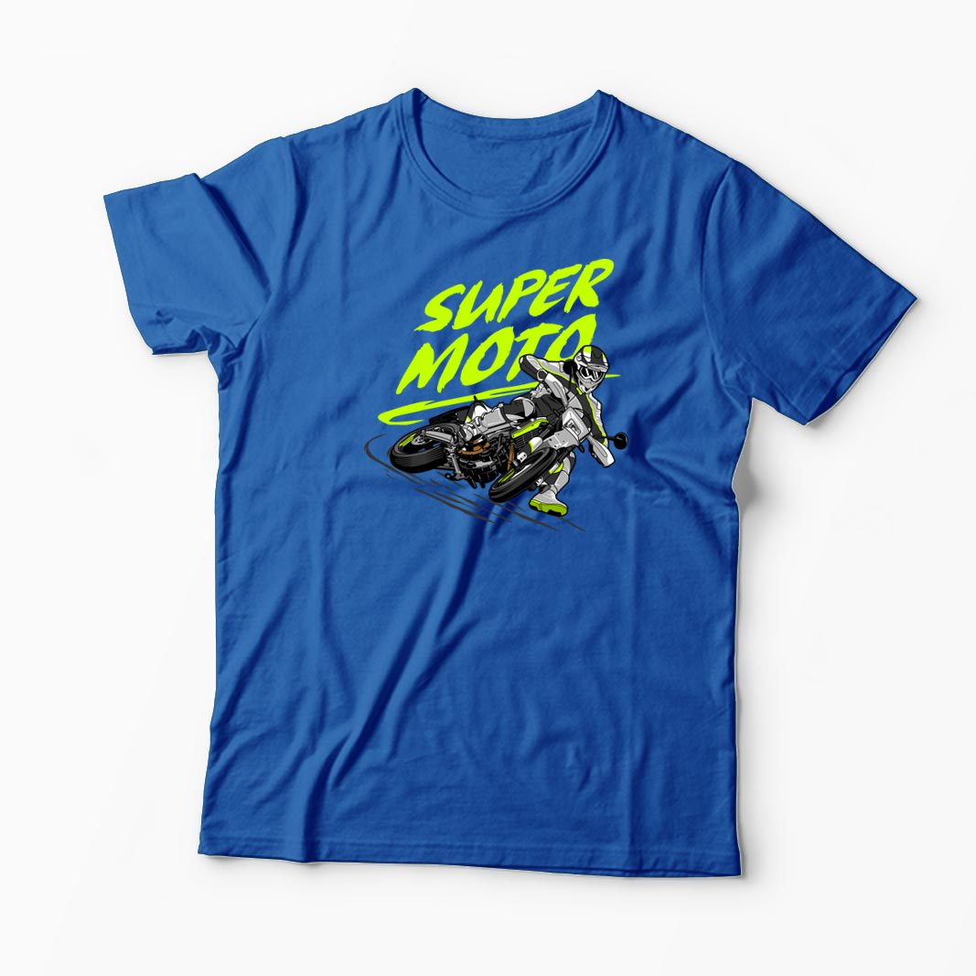 Tricou Motociclist Super Moto - Bărbați-Albastru Regal