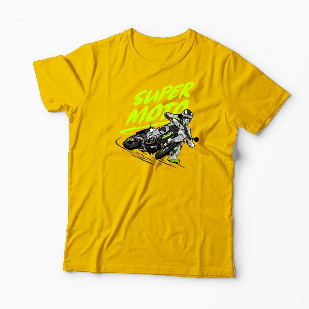 Tricou Motociclist Super Moto - Bărbați-Galben