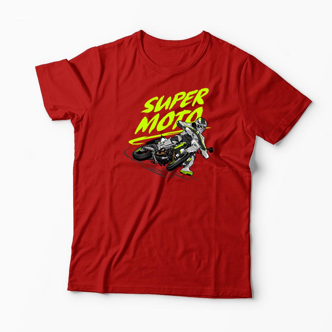 Tricou Motociclist Super Moto - Bărbați-Roșu