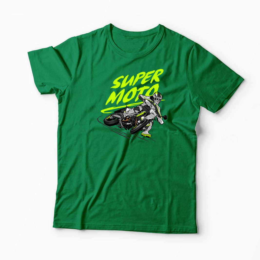 Tricou Motociclist Super Moto - Bărbați-Verde