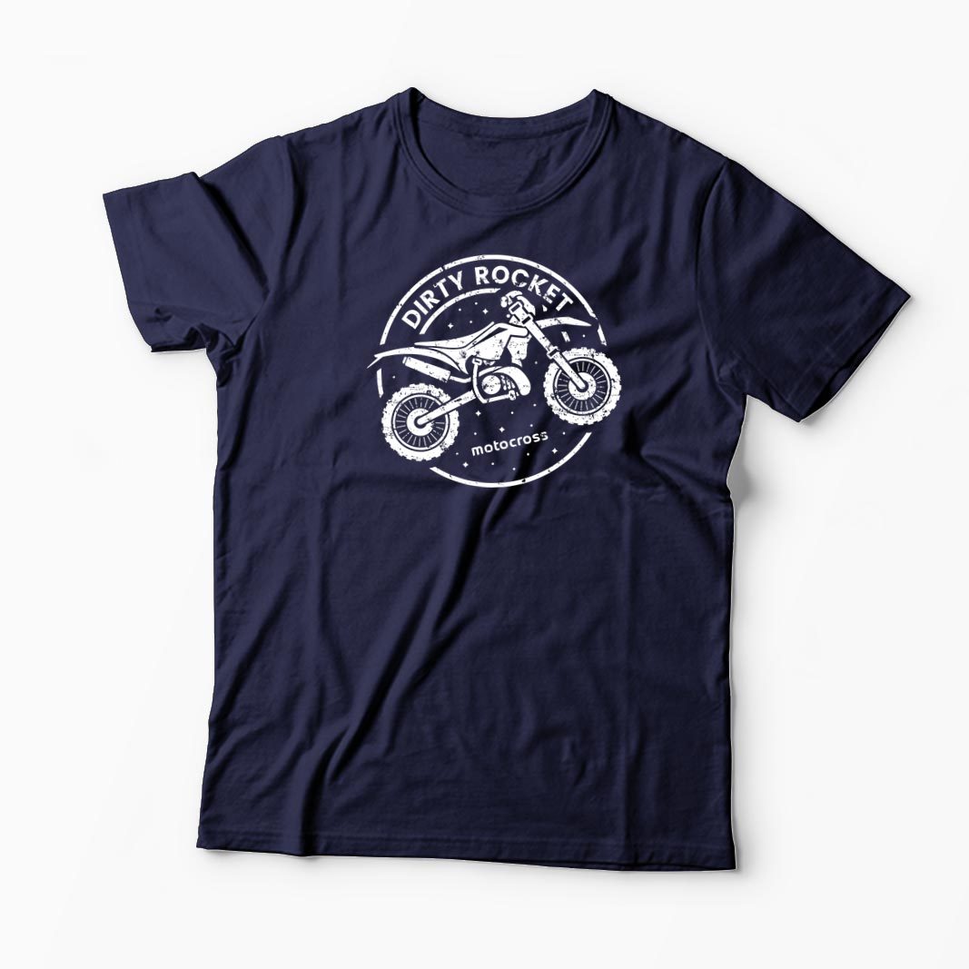 Tricou Motocross Rachetă Murdară - Bărbați-Bleumarin