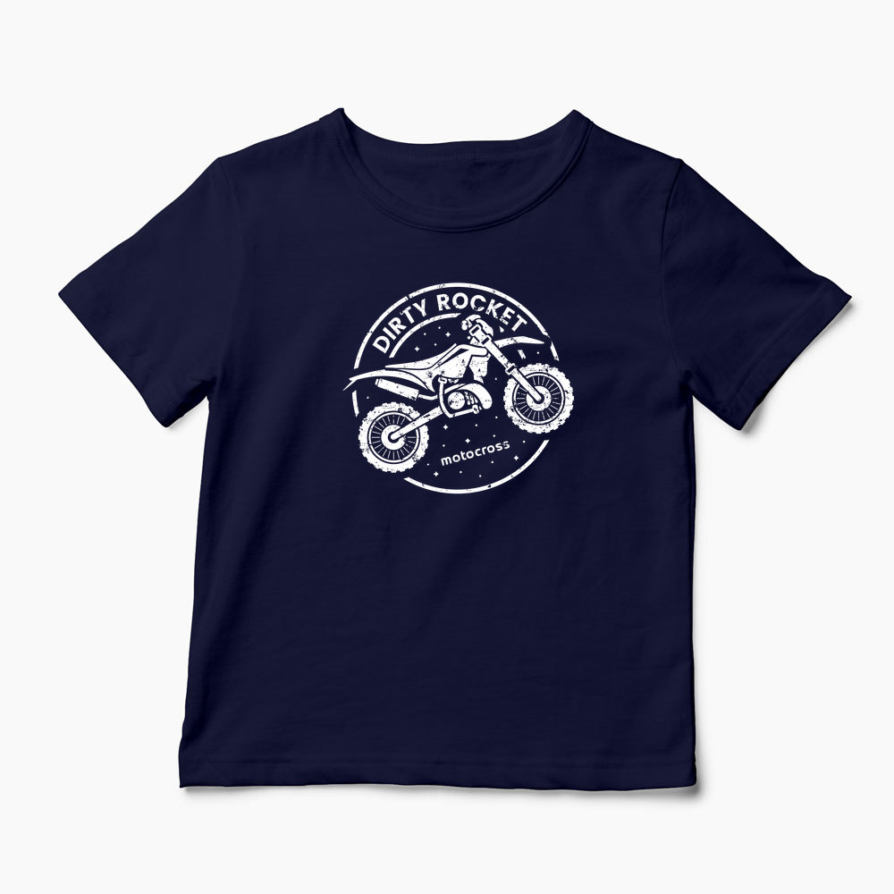 Tricou Motocross Rachetă Murdară - Copii-Bleumarin