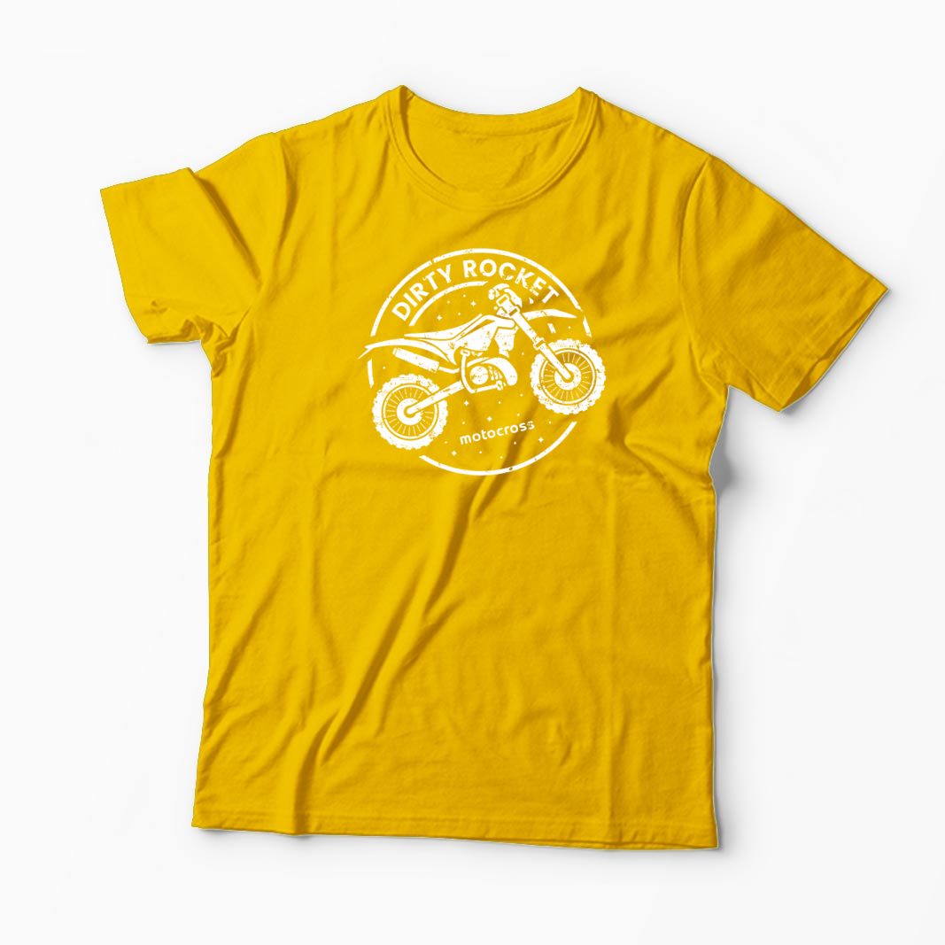 Tricou Motocross Rachetă Murdară - Bărbați-Galben