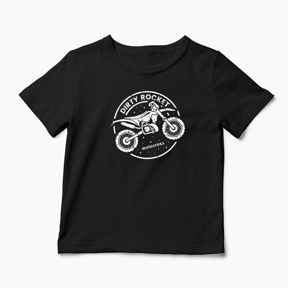 Tricou Motocross Rachetă Murdară - Copii-Negru