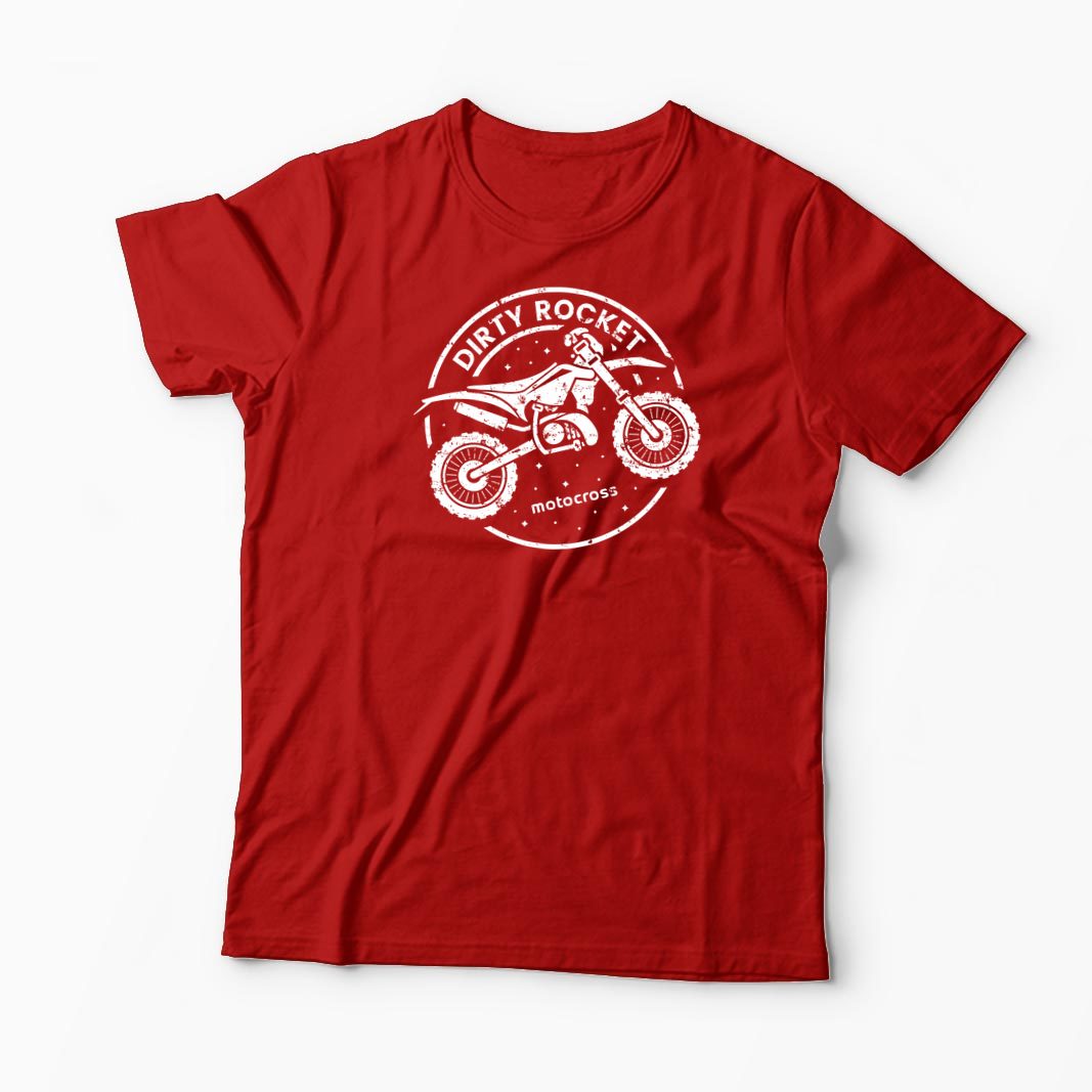 Tricou Motocross Rachetă Murdară - Bărbați-Roșu