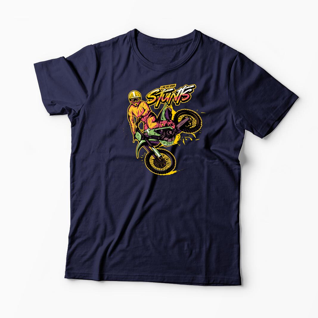 Tricou Personalizat Motocross Stunts - Cascadorii - Bărbați-Bleumarin