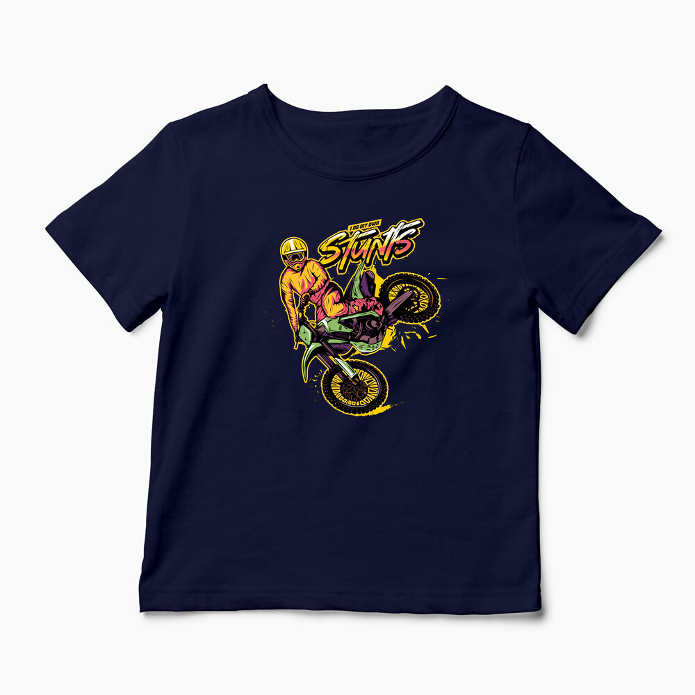 Tricou Personalizat Motocross Stunts - Cascadorii - Copii-Bleumarin