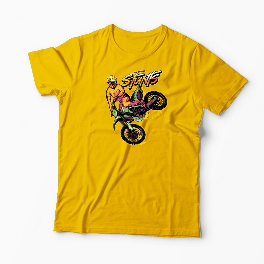 Tricou Personalizat Motocross Stunts - Cascadorii - Bărbați-Galben