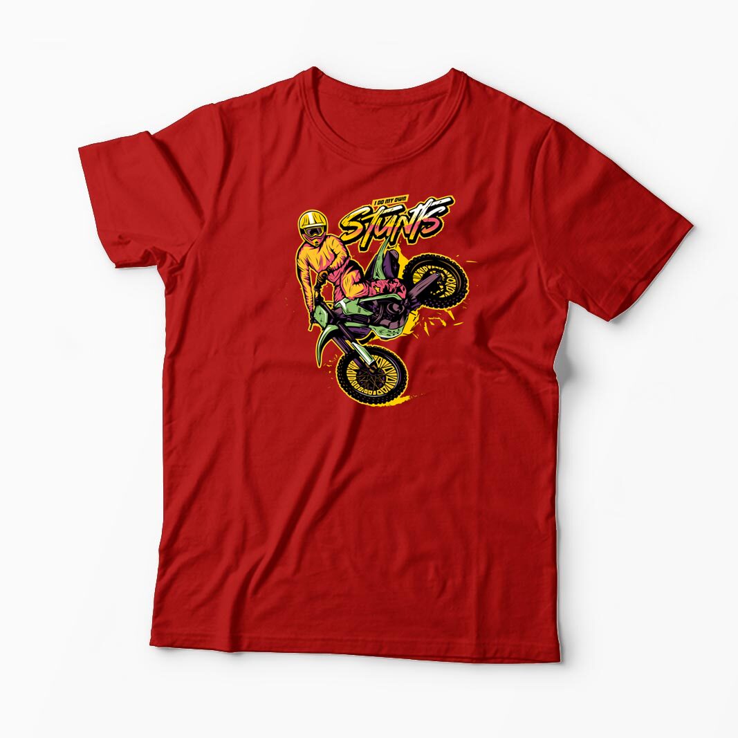 Tricou Personalizat Motocross Stunts - Cascadorii - Bărbați-Roșu