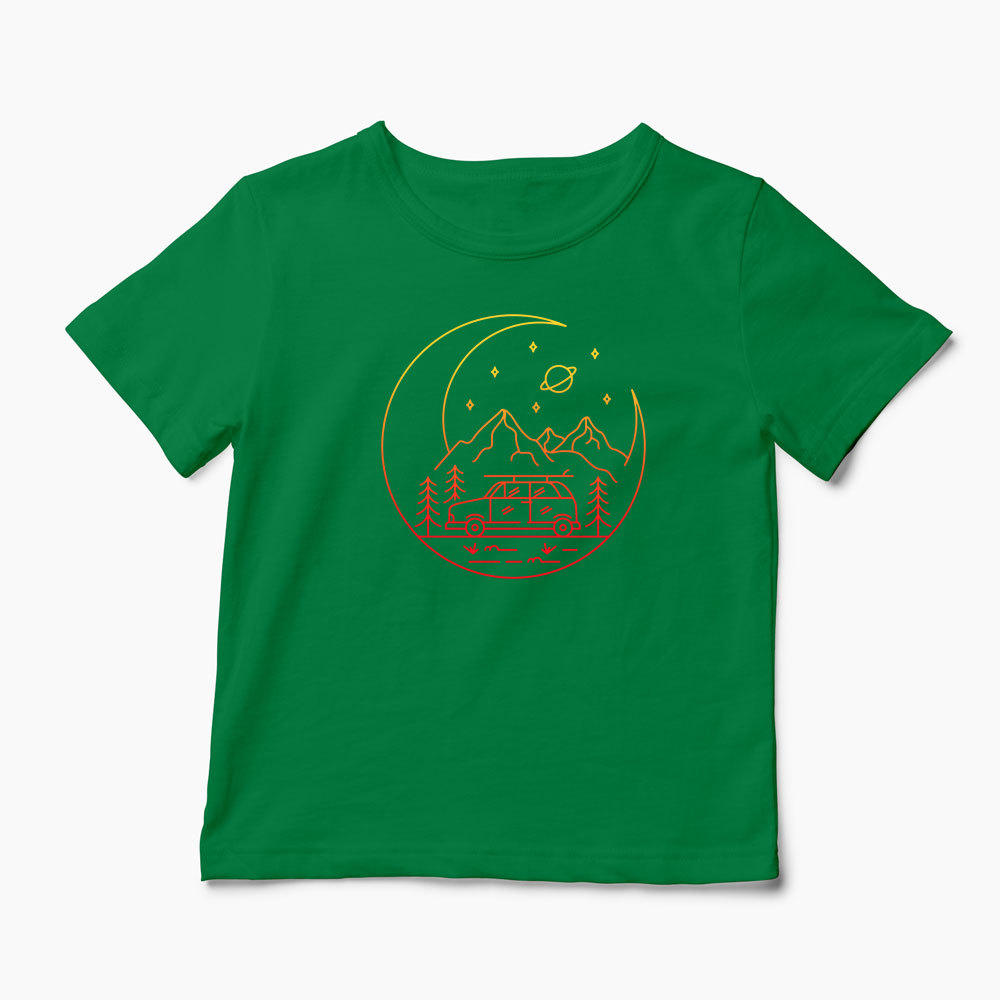 Tricou Natură Camping Munți - Copii-Verde