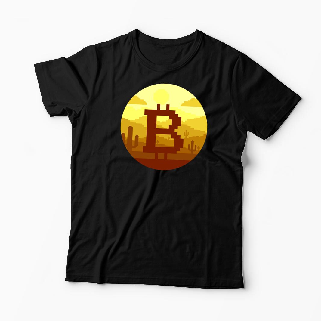 Tricou Personalizat Bitcoin Pixel - Bărbați-Negru