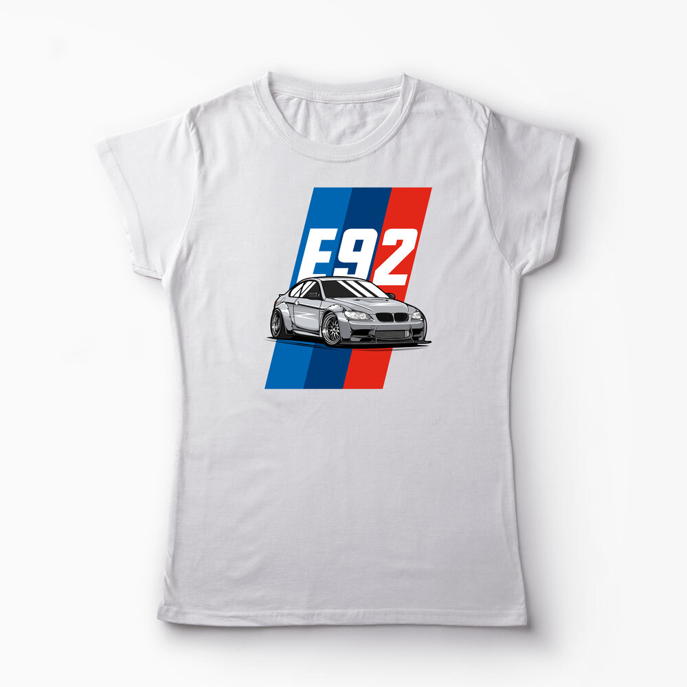 Tricou Personalizat BMW E 92 - Femei-Alb