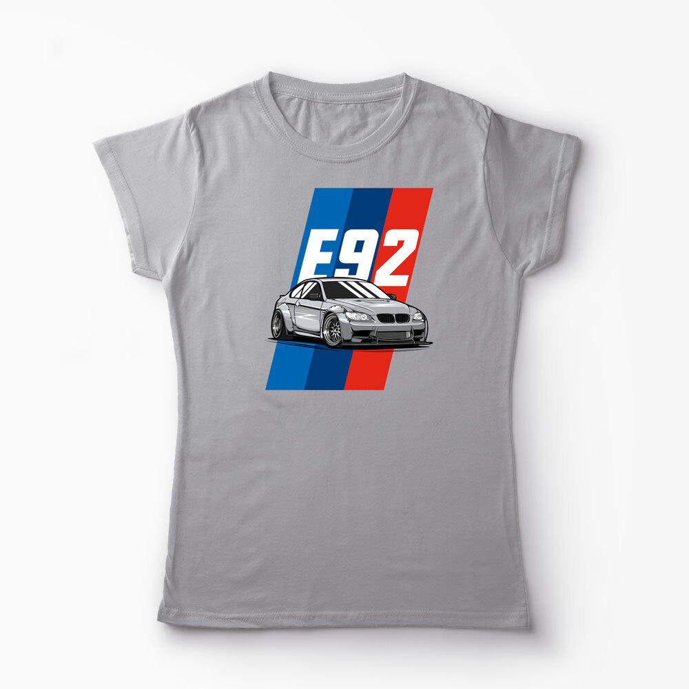 Tricou Personalizat BMW E 92 - Femei-Gri