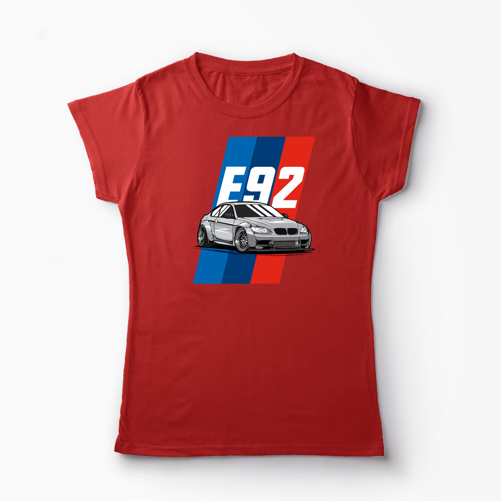 Tricou Personalizat BMW E 92 - Femei-Roșu