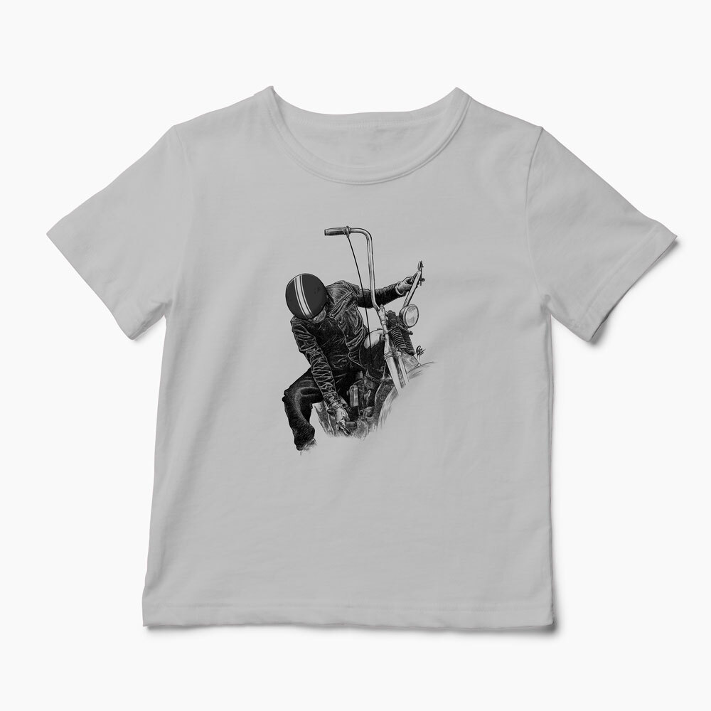 Tricou Personalizat Chopper Biker Life - Copii-Gri