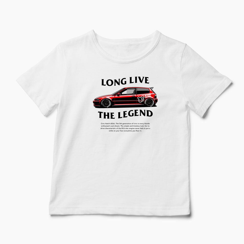 Tricou Personalizat Civic EG6 The Legend - Copii-Alb