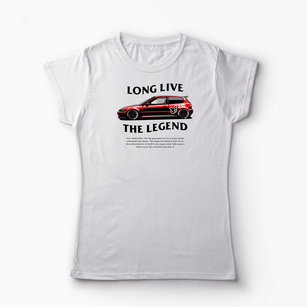 Tricou Personalizat Civic EG6 The Legend - Femei-Alb