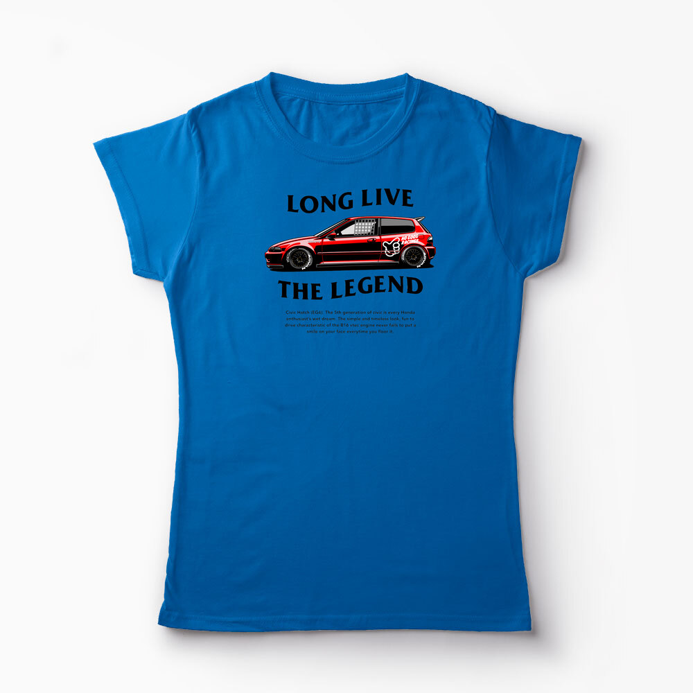 Tricou Personalizat Civic EG6 The Legend - Femei-Albastru Regal