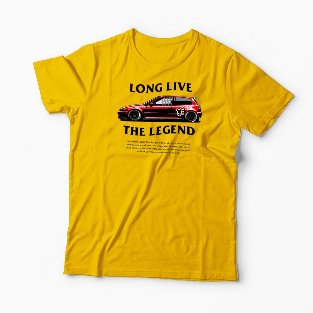 Tricou Personalizat Civic EG6 The Legend - Bărbați-Galben