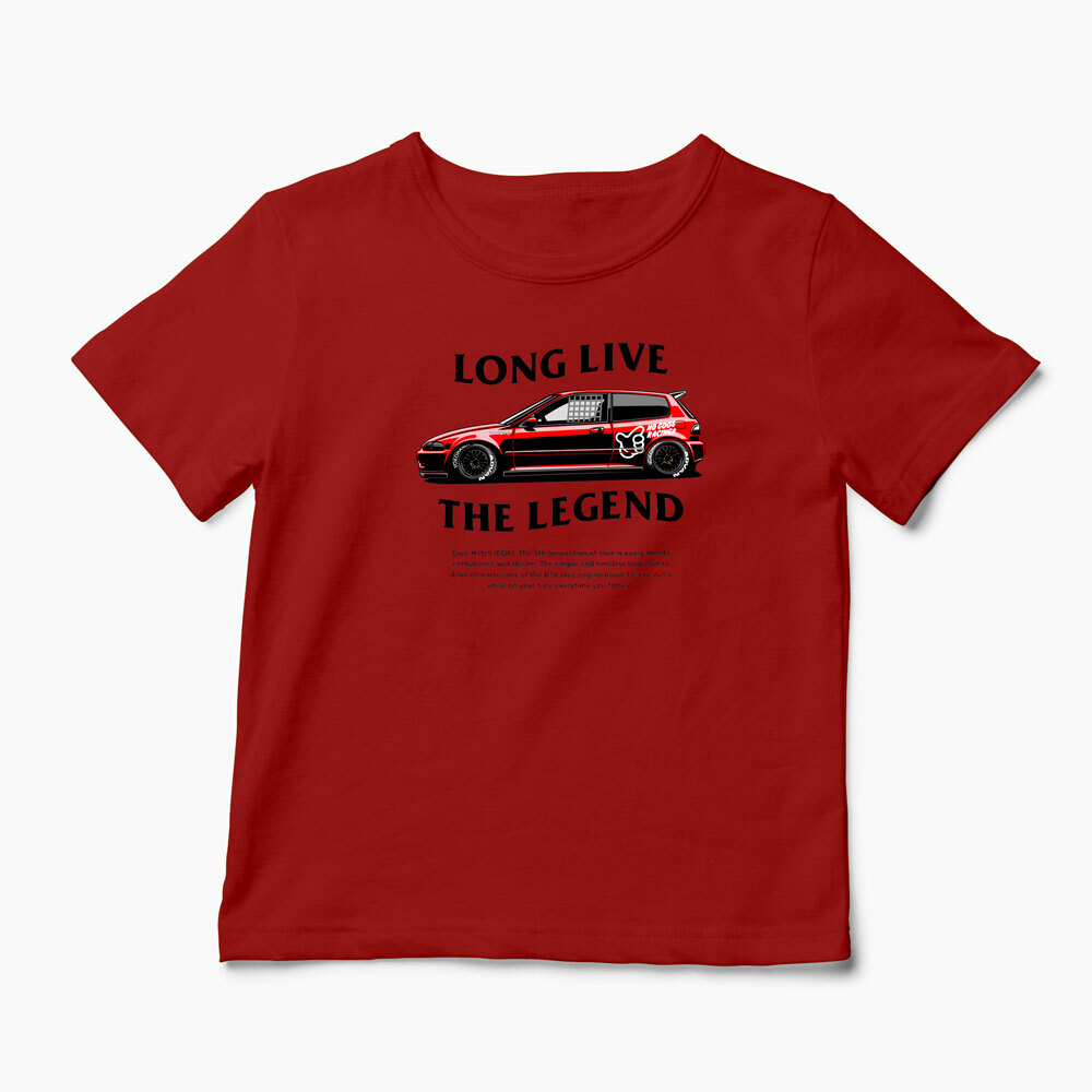 Tricou Personalizat Civic EG6 The Legend - Copii-Roșu