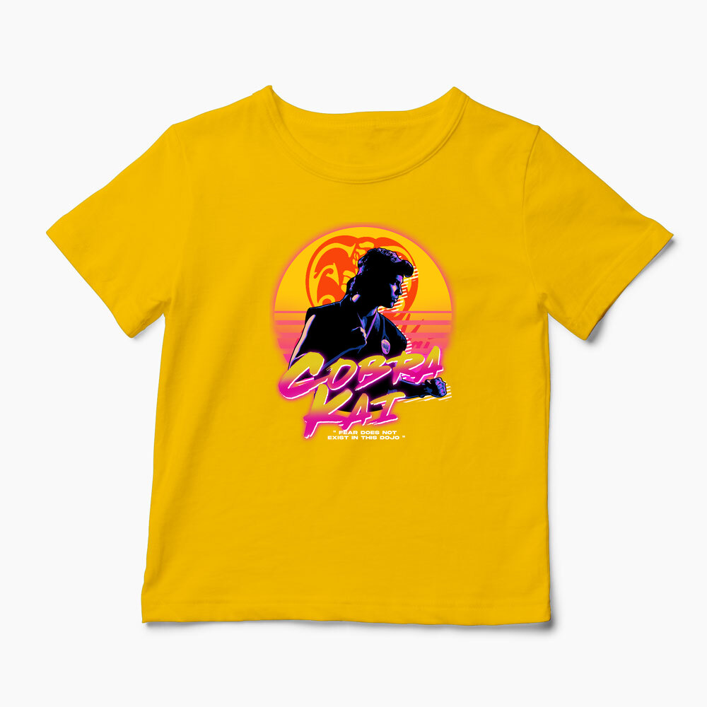 Tricou Personalizat Cobra Kai Frica Nu Există În Acest Dojo - Copii-Galben